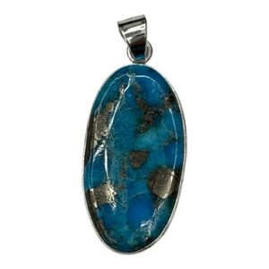 925 Sterling Silver Turquoise Gemstone Pendant
